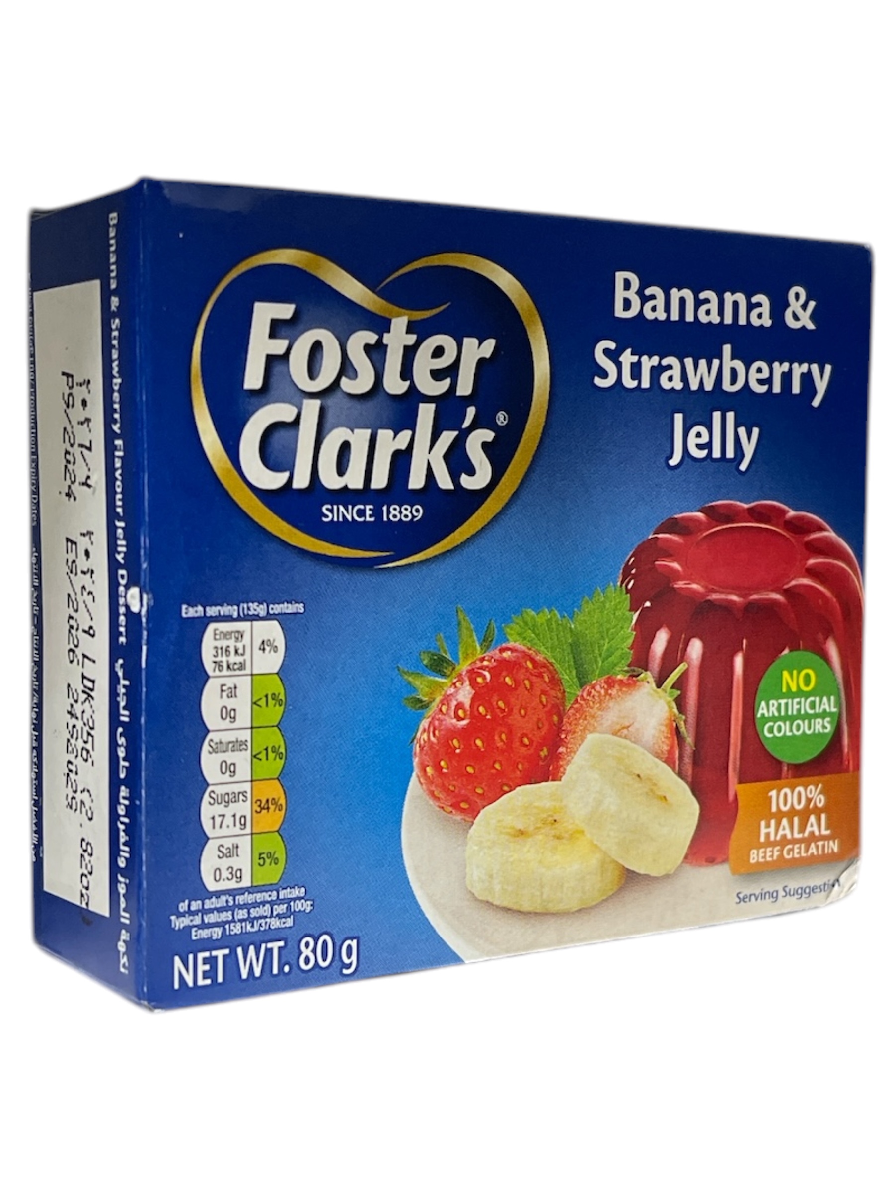 FOSTER CLARK'S JELLO POWDER STRAWBERRY BANANA 80G 6/CASE